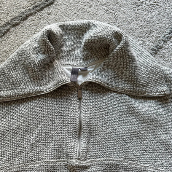 Sweaty Betty Restful Boucle quarter Zip Sweatshirt high collar Pullover gray XL - Picture 8 of 11